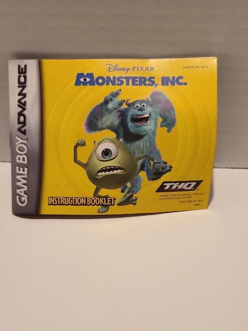 Nintendo Game Boy Advance Monsters, Inc. / Finding Nemo Game Cartridge - Blue